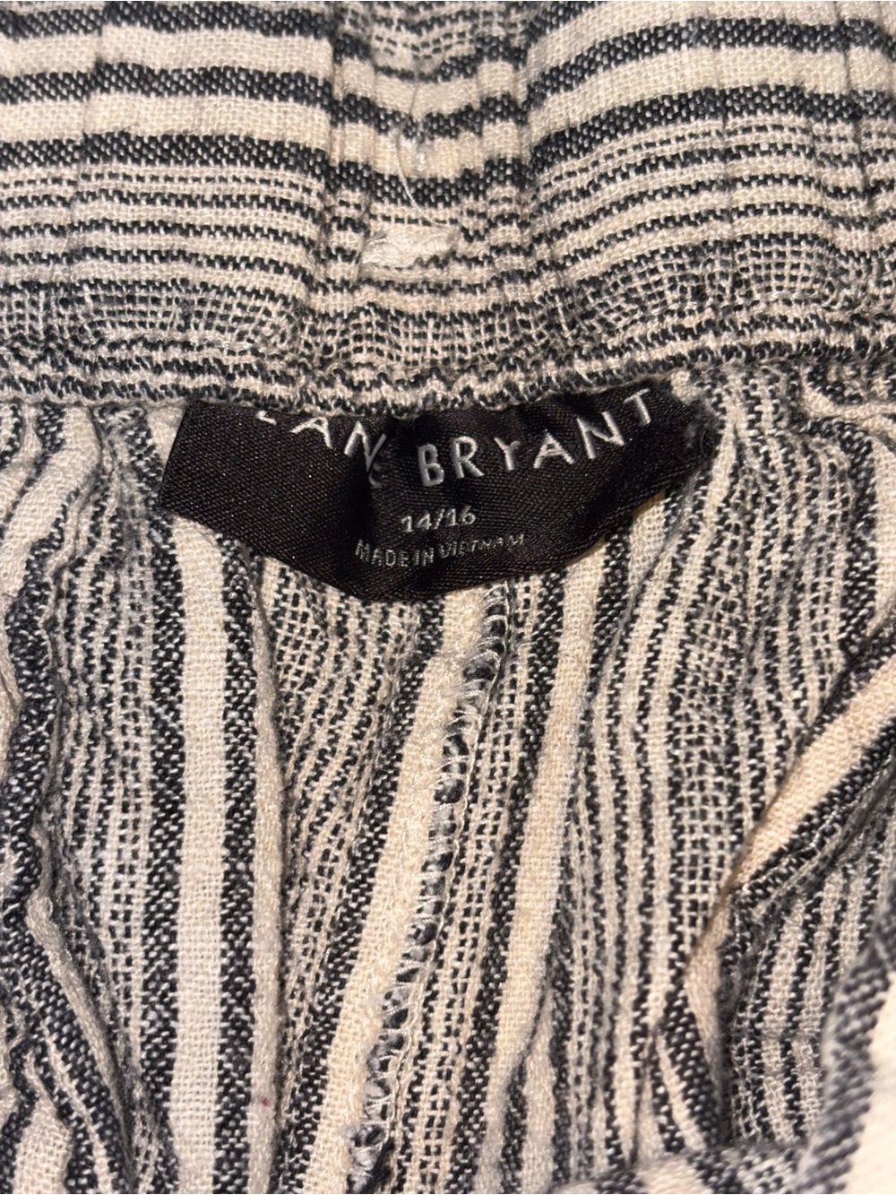 Lane Bryant Striped Linen-Blend Drawstring Shorts 14-16 - Picture 4 of 12
